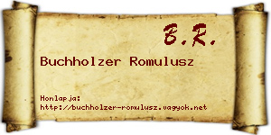 Buchholzer Romulusz névjegykártya